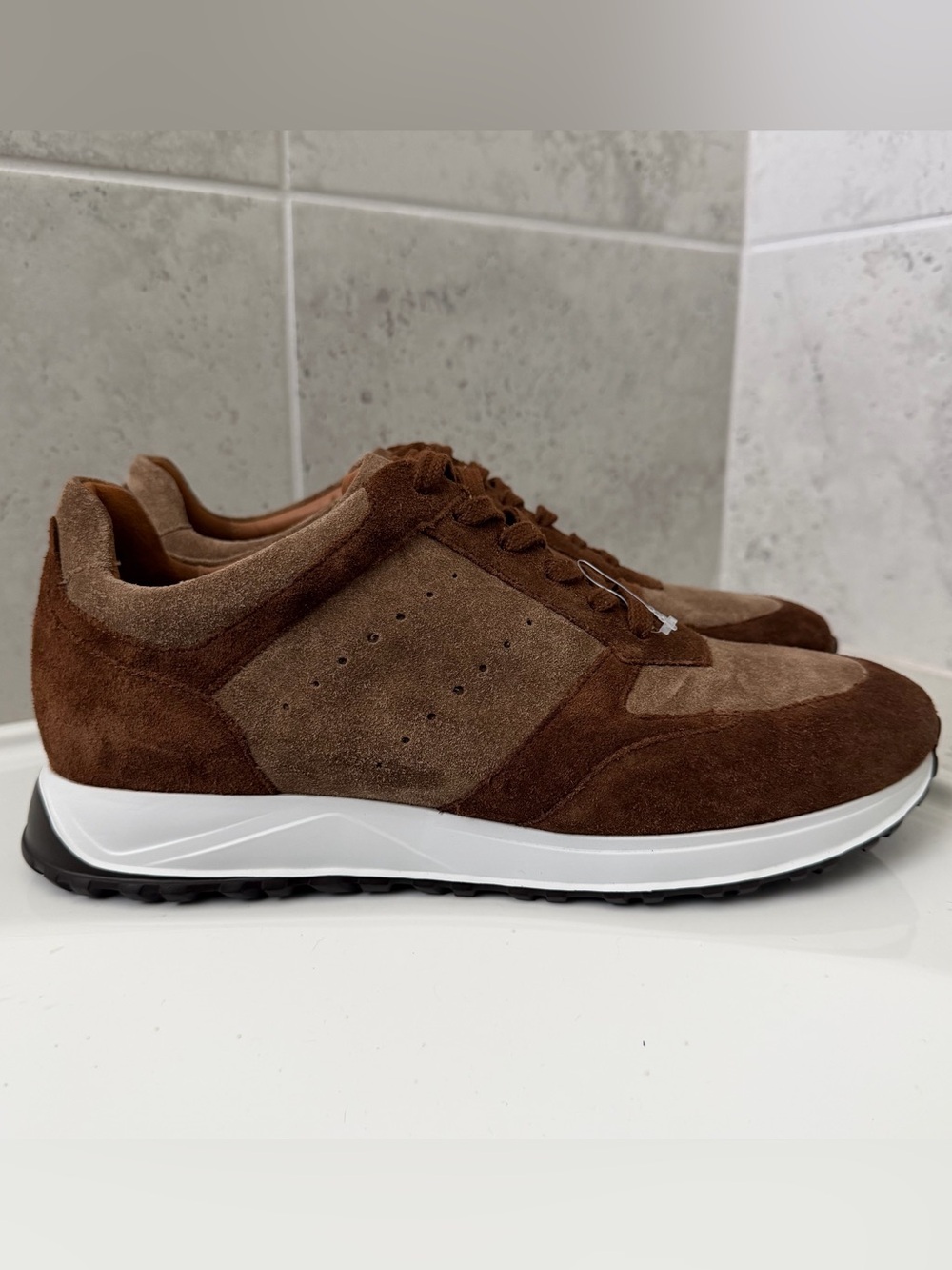 Allen Edmonds Brown Suede Mixed-Tone Sneakers Size 10.5 D